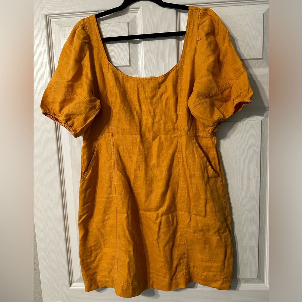Madewell Mustard Yellow Mini Dress